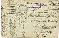 Feldpost von Zugsführer Stöttinger an seinen Bruder 1914